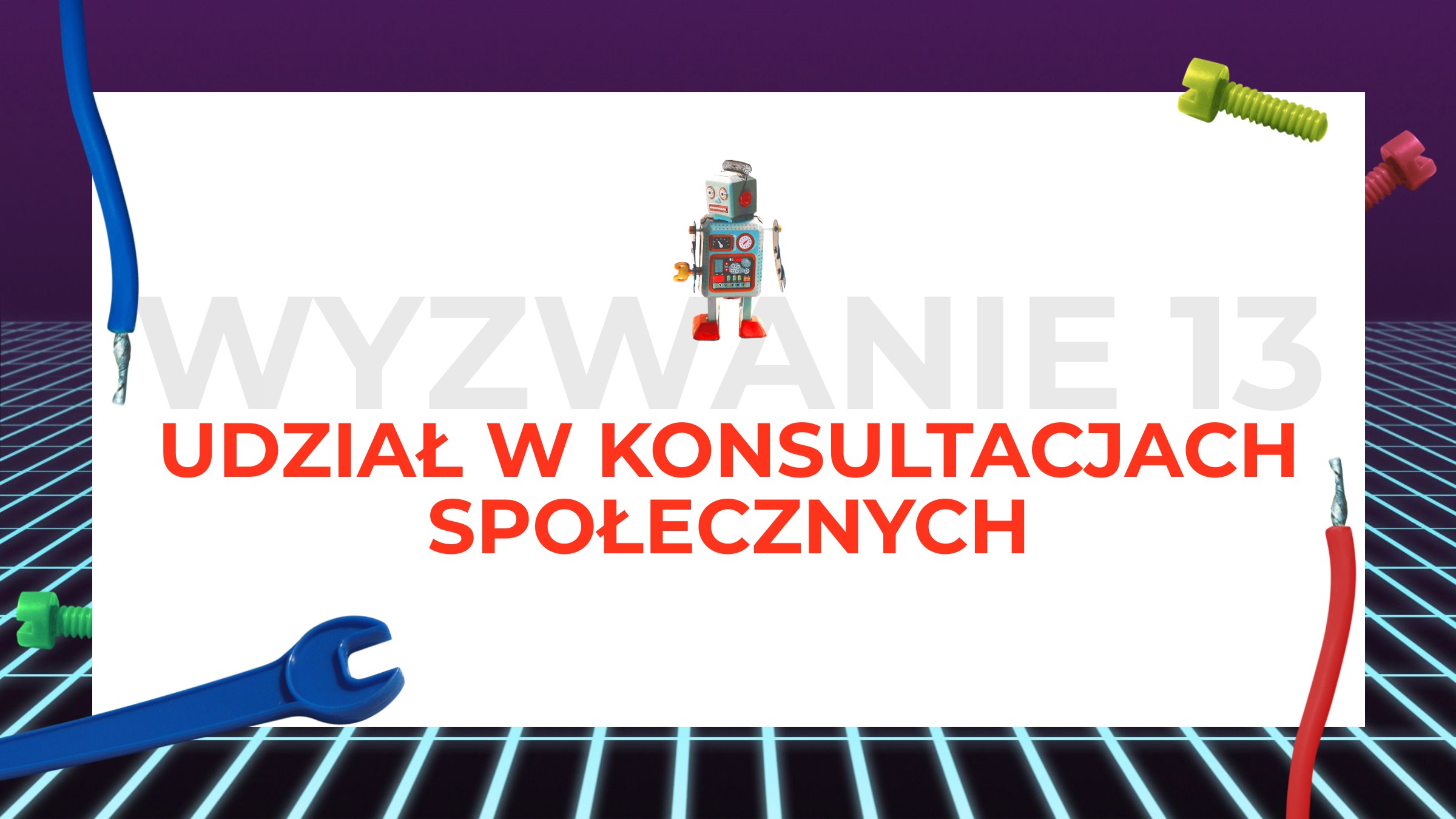 W13 Uczestnictwo w konsultacjach społecznych lub wysłuchaniu publicznym oraz przekazanie własnej opinii odpowiednim władzom